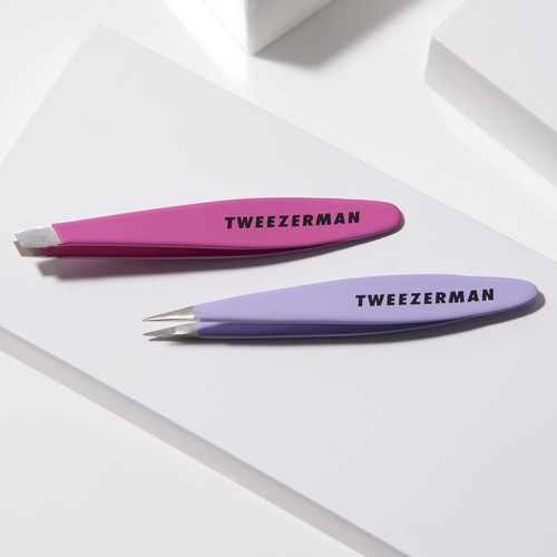 Combo Tweezerman Mini Con Punta Ovalada E Inclinación, Paq