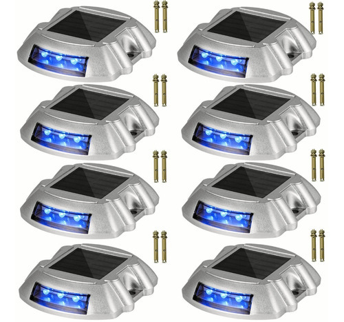 Vevor Luz Solar Exterior Lampara Jardin 8pcs Tierra Led Color Azul