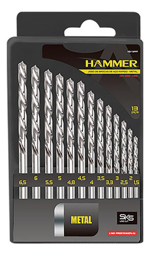 Kit Broca Hammer A.r.13pc 1,5a6,5mm Ppf