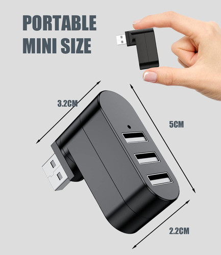 Divisor De Puerto Usb, Berlat 3 Puertos Usb 2.0 Expansor Div