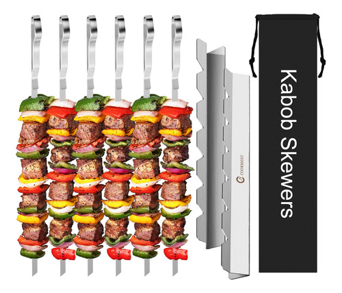 Kabob Pinchos Largos De Acero Inoxidable Para Barbacoa, Pali