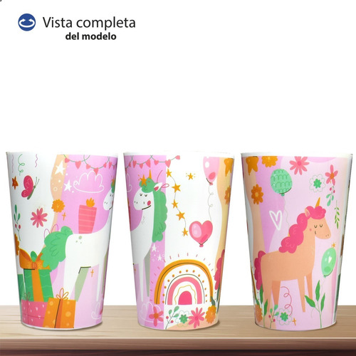 Imagen 6 de 9 de Vaso Plastico Infantil Niños Niñas Escolar Sorbete