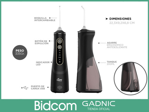 Imagen 7 de 10 de Irrigador Bucal Gadnic Water007 3 Modos