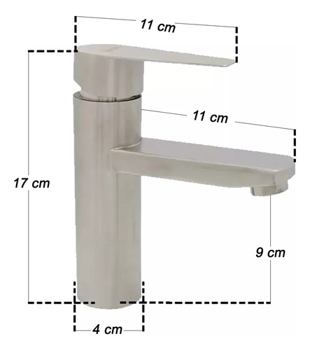 Monomando Lavabo U Ovalin Baño Acero Inoxidable 304 Acabado Satinado Rubinett XK-MN-SMC