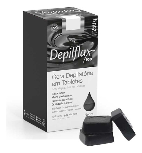 Kit 2 Ceras Negra Depilação Em Tablete Quente Depilflax 250g