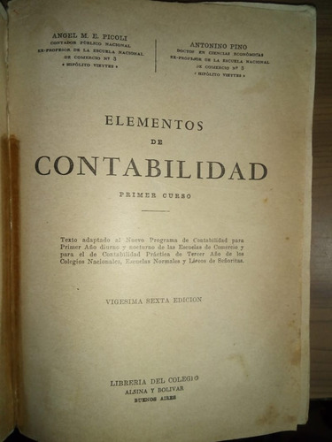 Libro Contabilidad Primer Curso Pino Y Picoli