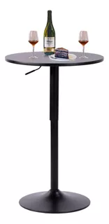 Mesa De Bar Redonda Moderno De 60cm, Altura Ajustable Negro Homemake Furniture