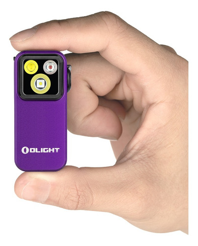 Olight Linterna Oclip Pro - 3 Focos - 500lumens + Luz Roja Blanco Purple