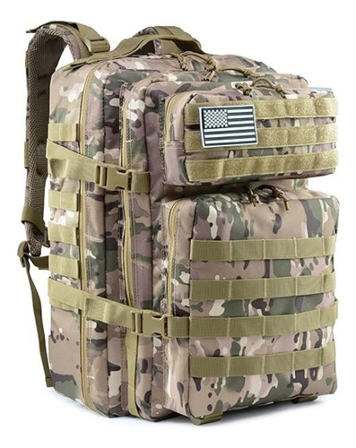 Mochila Táctica Dinamic 45l 4 Bolsillos Ref. Con Funda Color Beige