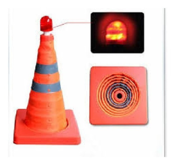 Annurssy 4 Conos de tráfico plegables plegables 40 cm Naranja Cono de seguridad multifuncional 