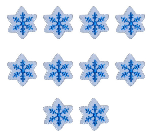 10 Pcs Azul Nieve Copo Parche Para Ropa Bordado Badge