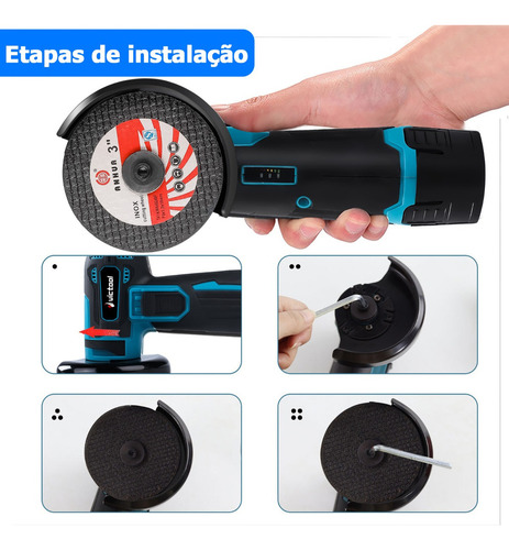 Lixadeira Portátil Esmerilhadeira Angular Com Baterias 12v