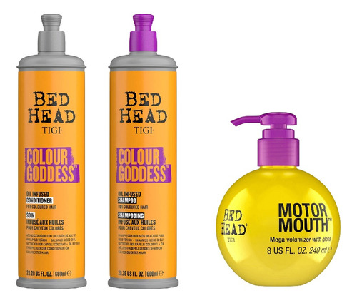 Tigi Kit Bedhead Sh + Ac Colour Goddes 400 Ml + Motor Mouth