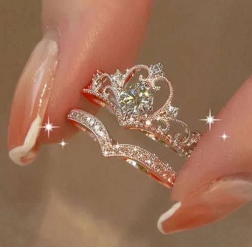 V Sailor Moon - Anillo Ajustable Pareja Corona Princesa 03