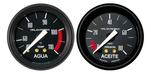 2 Relojes Orlan Rober Classic 52mm Aceite Temp Agua 4 Metros