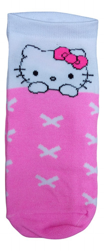 Medias Soquete Sanrio Hello Kitty Camita Rosa Con Cruces Sanrio - Hello Kitty Camita Rosa Con Cruces Estampado Unico