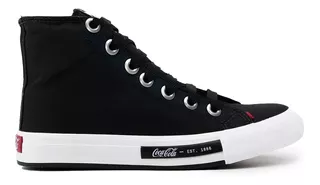 Tênis Coca Cola Daytona Hi Feminino Cano Médio Preto