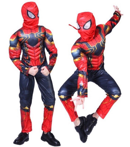 Disfraz Spider Man Hombre Araña C/músculo Y Máscara Niños