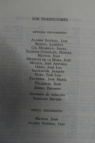 Nueva Biblia Española Luis Alonso Schökel , Juan Mateos C185 (Usado)