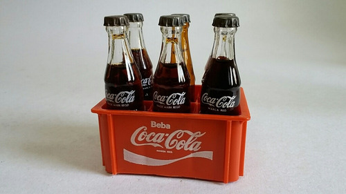 Miniatura Garrafas Coca Cola Vintage Garrafinhas E Engradado