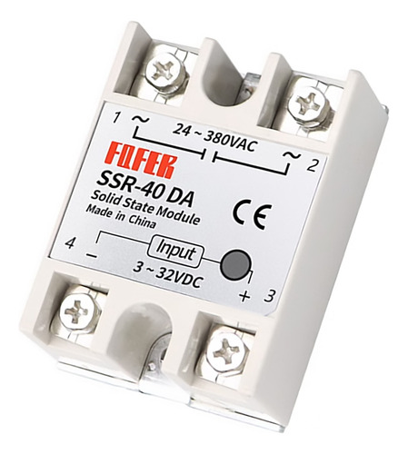 Relé De Estado Sólido Ssr-40 3-32vdc 40a + Dissipador Calor