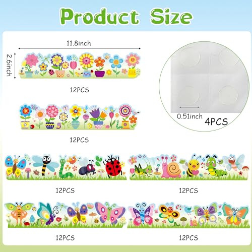 Juego De 72 Bordes De Tablón Decorativos Hello Spring