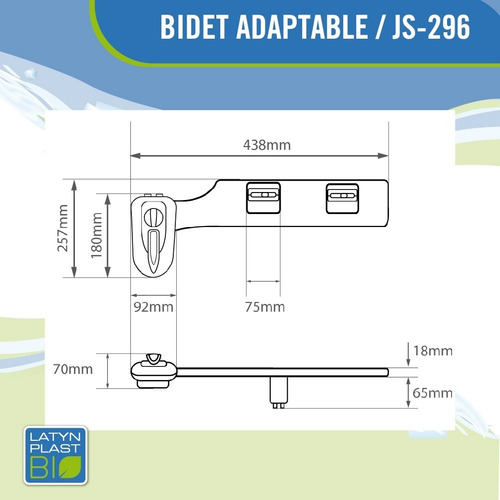 Imagen 3 de 6 de Bidet Adaptable Para Inodoro Para Agua Caliente Js 296