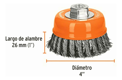 Truper Ct-610mx, Carda Para Esmeriladora Angular, De Copa,