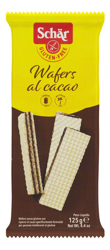 Biscoito Wafer Recheio Cacau sem Glúten Schär Pacote 125g