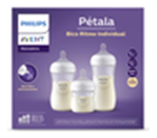 Kit Triplo Mamadeira Pétala 125ml 260ml 330ml Philips Avent