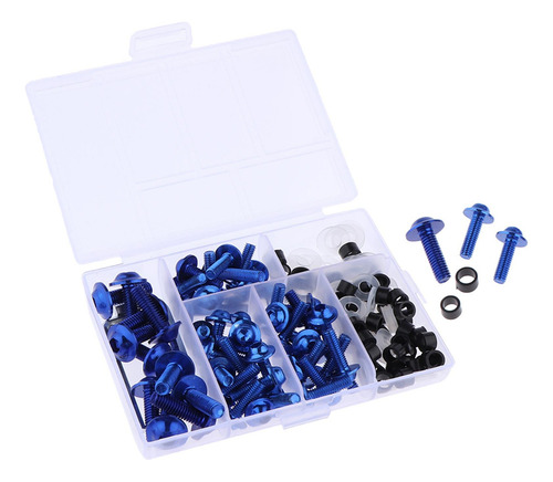 158 Pcs Completo De Perno De De Motocicleta Tornillos Azul