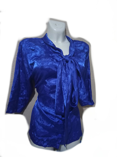 Limpia  Closet Blusa Satinada Azul Rey  Ultrabrillosa