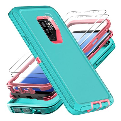 Funda Para Galaxy S9 Plus Aqua Azul/rosa Plastico Tpu