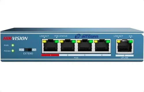 Switch Poe 4 Puertos Hikvision Camaras Ip Rj45 Ethernet