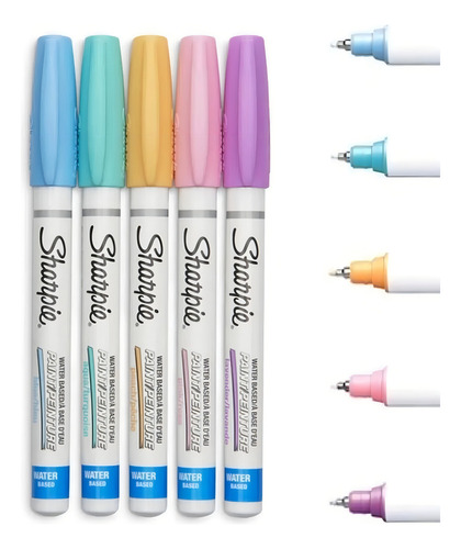 Marcador Sharpie Set Fino Paint Pastel X 5