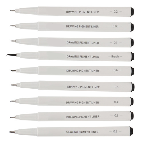 Bolígrafos Micro Line Impermeables, 9 Unidades, Pintura De E