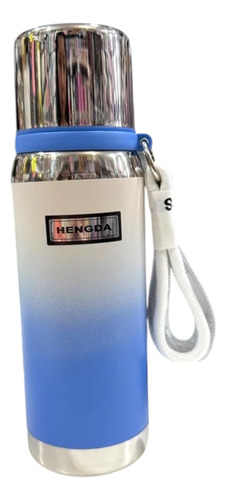 Termo Hengda 600ml Acero Inoxidable - Frio Y Calor Azul Acero
