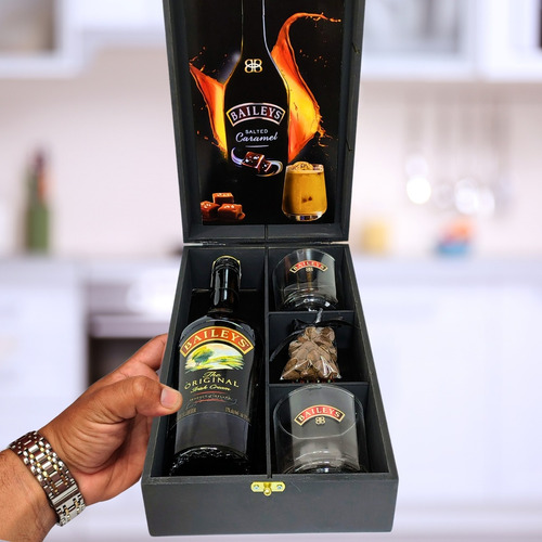 Kit Licor Baileys 750ml + Chocolate Belga + 2 Copos