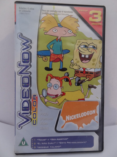 Video Now Color Nickelodeon 3 Pvd´s Bob Esponja Oye Arnold. (Usado)