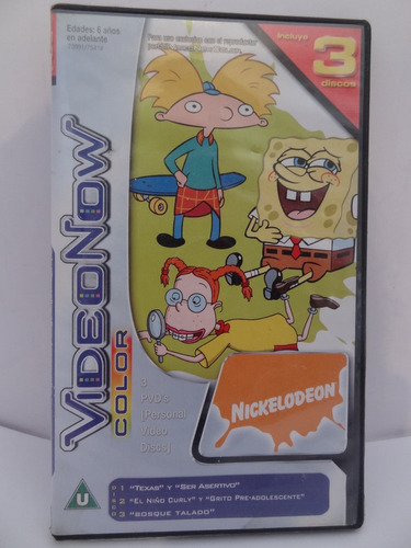 Video Now Color Nickelodeon 3 Pvd´s Bob Esponja Oye Arnold.