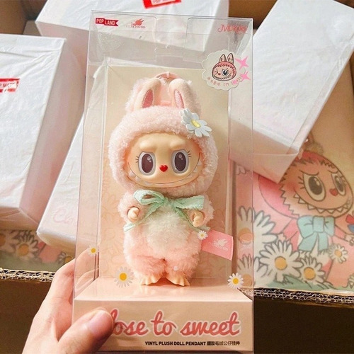 Sc Lindo Bebé Labubu Emocionante Macaron Rosa De Edición