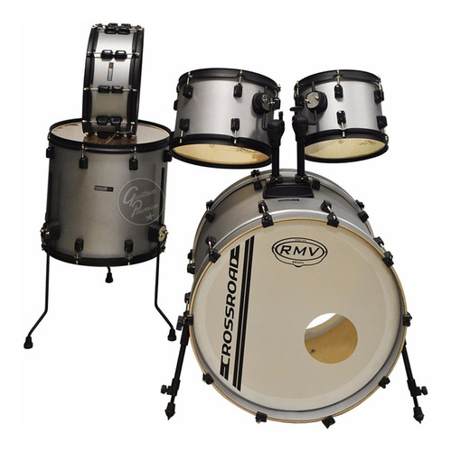 Bateria Acustica Rmv Crossroad 5 Cpos Color Negro + Parches