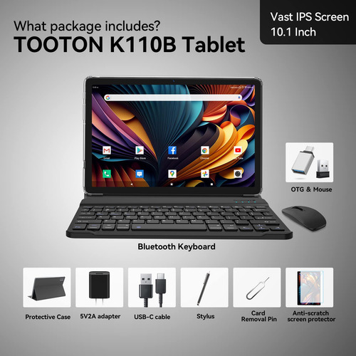 Tablet Android 2 En 1 Con Teclado Y 128 Gb De Almacenamiento