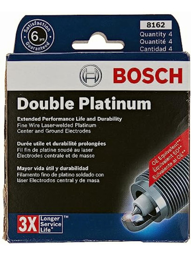 Bosch 8162 Bujía De Platino Doble (3 Veces Más Larga Vida