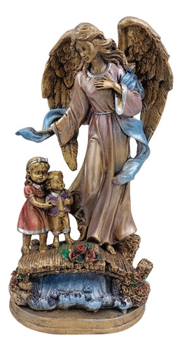 Angel De La Guarda Protección 30 Cm Escultura Figura 