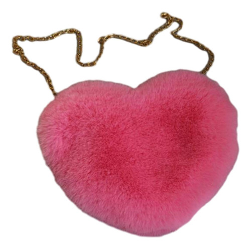 Bolso Cruzado Con Cadena En Forma De Corazón Para Mujer,