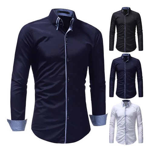 Camisas De Negocios Para Hombre Camisa De Vestir Ajustada De