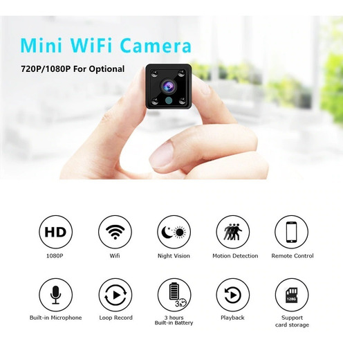 Mini Cámara Espía Hd Wifi 1080p Monitoreo En Vivo