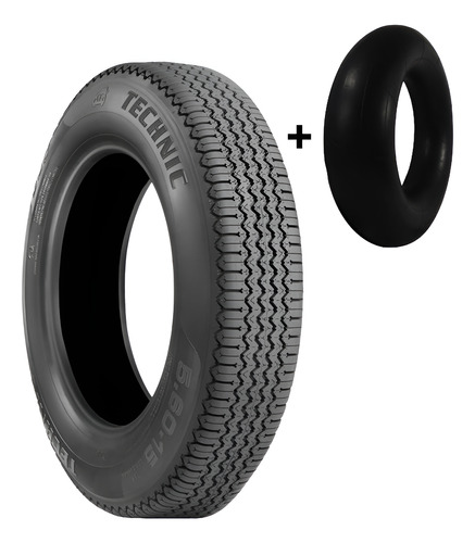 Jogo 1 Pneu 5.60-15 Technic E Câmara De Ar Fr-15 Tr-15