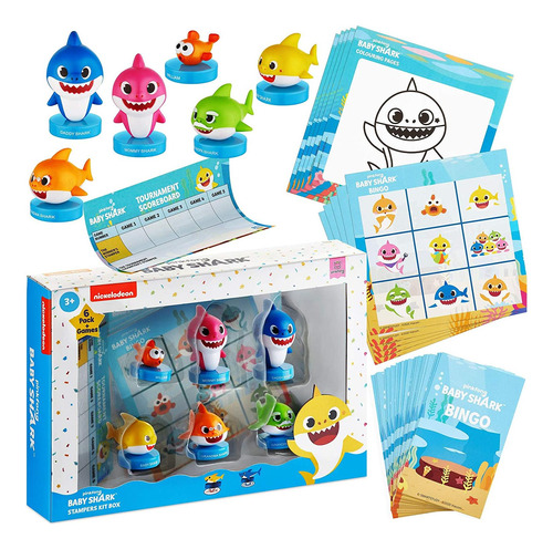 Cartas De Bingo Con Personajes Del Juego Baby Shark Game Par